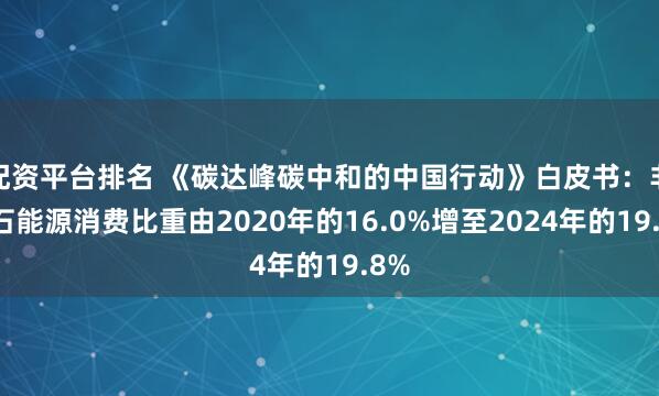 配资平台排名 《碳达峰碳中和的中国行动》白皮书:非化石能源消费比重由2020年的16.0%增至2024年的19.8%